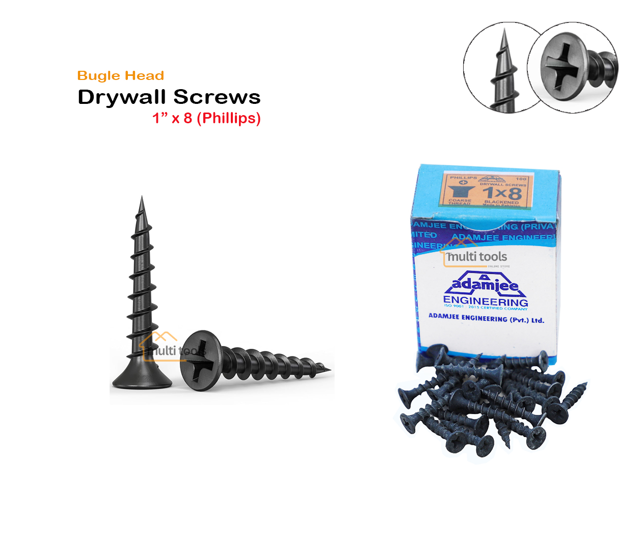 Bugle Head Drywall Screws 1 X 8 (Phillips)